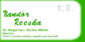 nandor recska business card